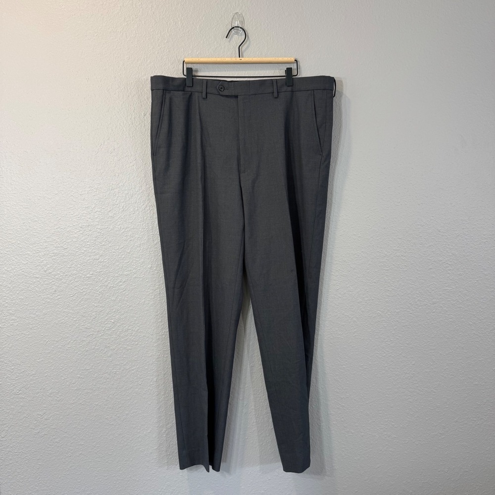 NWT Nautica Men's Size 41 Charcoal Flat Front Stretch Dress Pants NA00276 GAFF